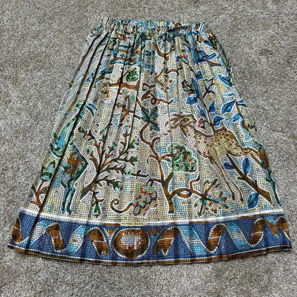 Hermes Silk Pavement Mosaic Tiles Patterned Bomber Jacket And Mini Skirt US 2/38 - Picture 4 of 14